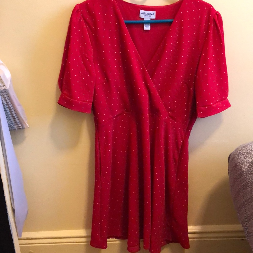 Red polka dot dress